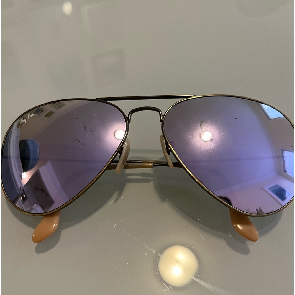 Ray-Ban Purple Mirrored Aviator Sunglasses